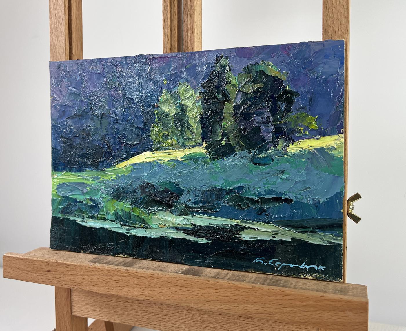 Oil painting Not far from the lake by Boris Serdyuk, textured landscape