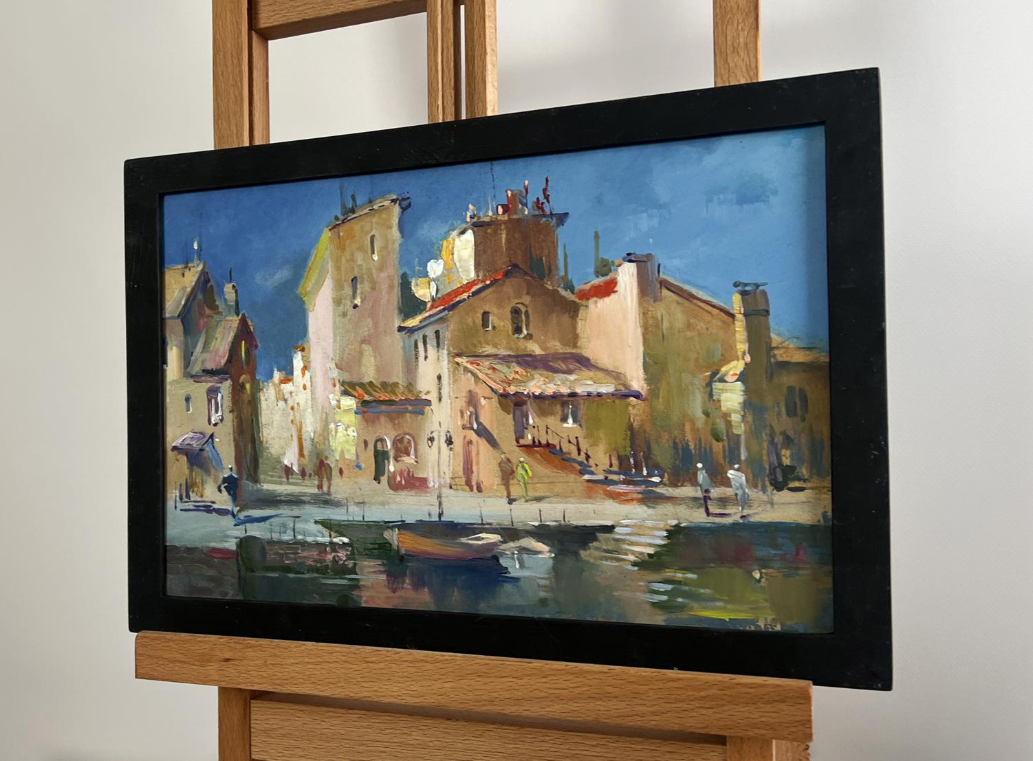 Framed oil painting Shadows of City Life by Yuriy Suprunchuk