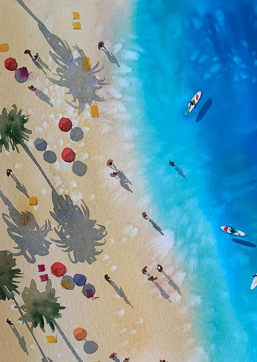 Watercolor painting Earthly Paradise Olena Klimenko