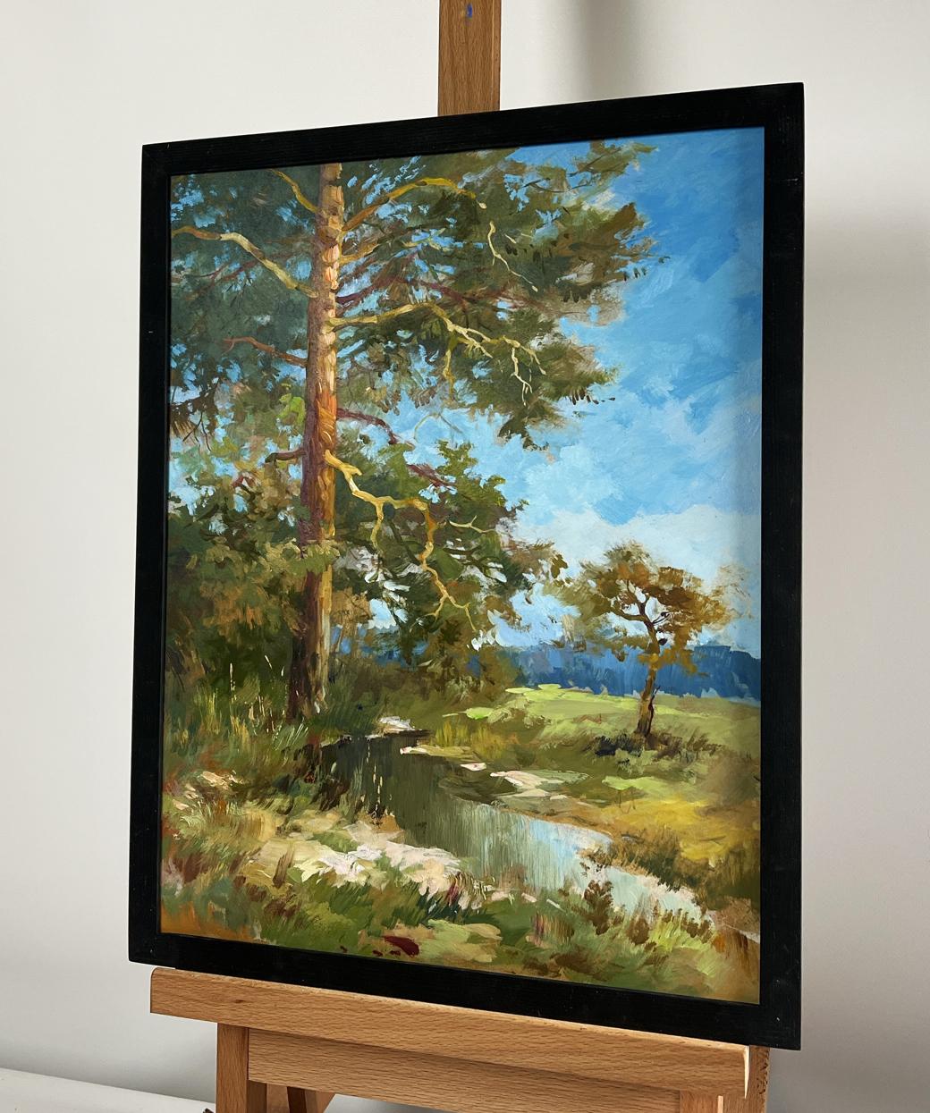 Oil painting Whisper of forest and water by Yuriy Suprunchuk serene forest scene
