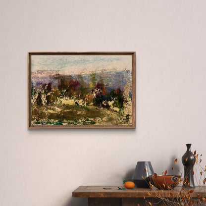 Oil painting Thoughts about nature by Pavlo Miroshnychenko, rustic impressionist landscape