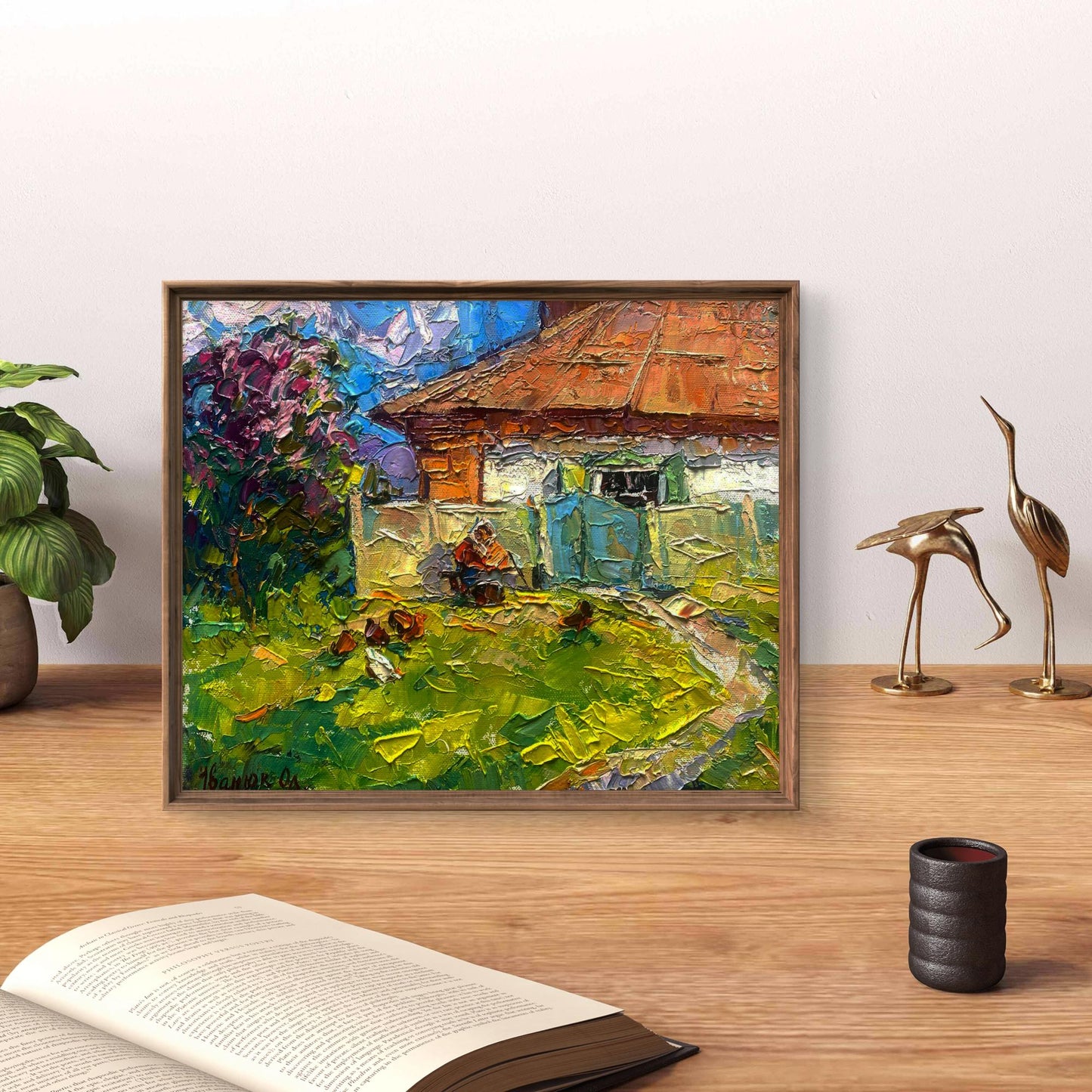 Framed impressionist oil painting Spring Awakening by Alex Kaleniuk