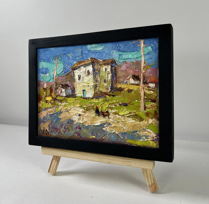 Oil painting Eastern motif by Oleksiy Ivanyuk: rustic village scene