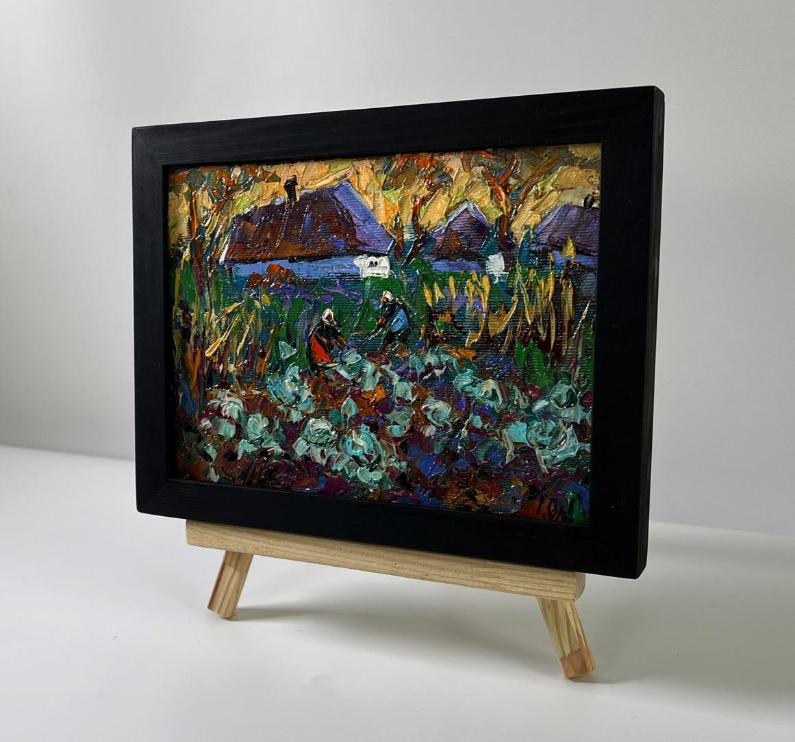 Oil painting Country garden by Oleksiy Ivanyuk village scene