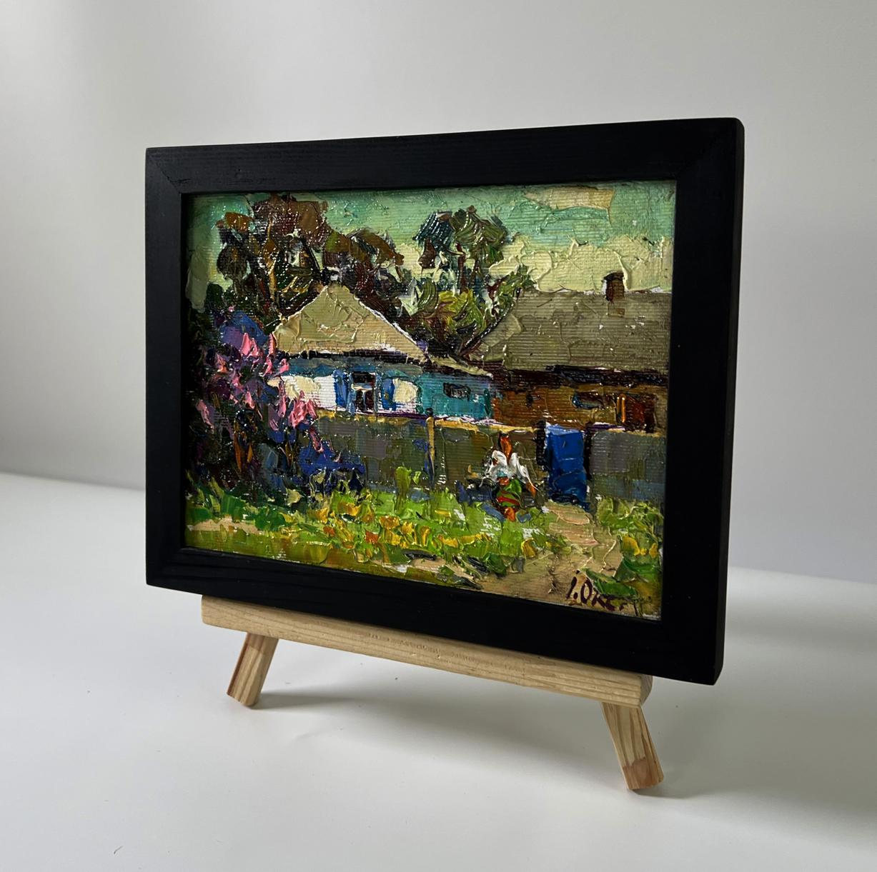 Oil painting Warm day in the village by Oksana Ivanyuk, rustic scene
