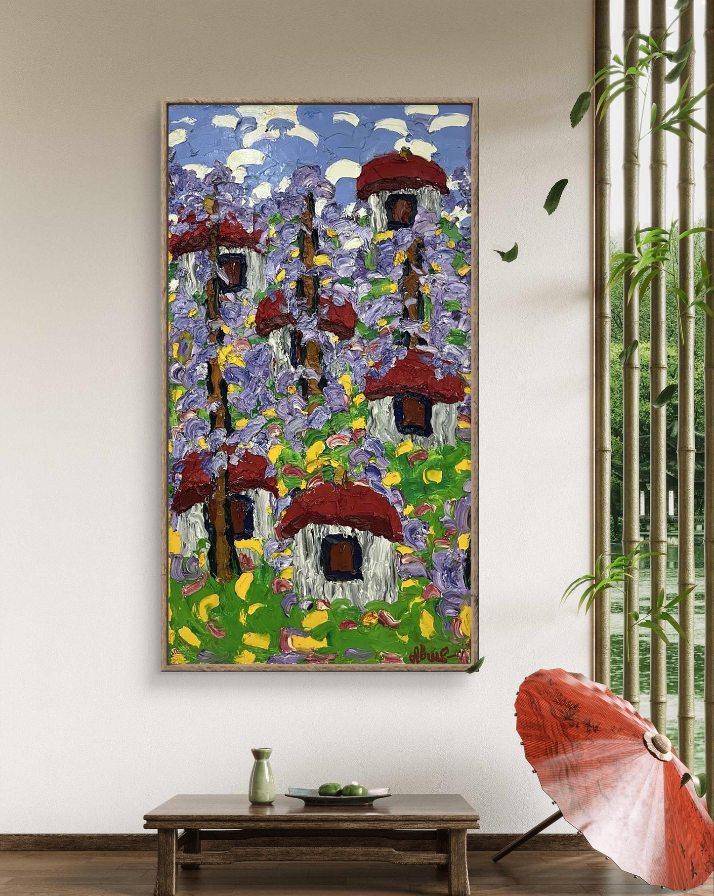 Oil Abstract painting Blooming spring Oleksiy Dakhnenko