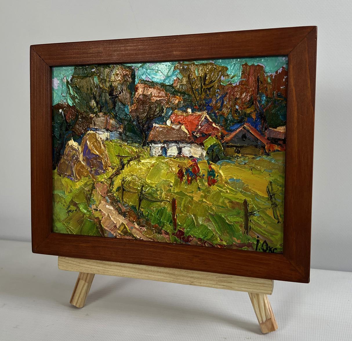 Rustic oil painting After a walk home by Oksana Ivanyuk countryside scene