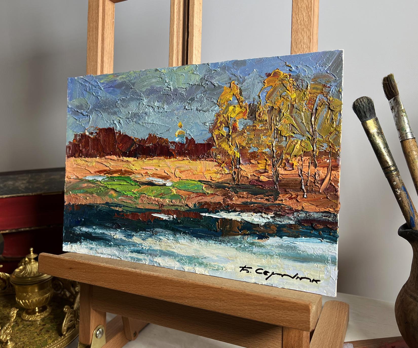 Oil painting Its a nasty day by Boris Serdyuk autumn landscape