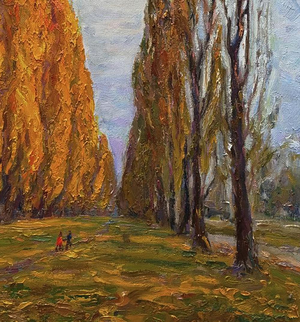Oil painting Autumn alley of the park by Leonid Pavlenko
