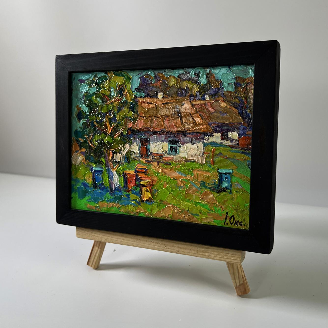 Oil painting Apiary in the Yard by Oksana Ivanyuk village scene