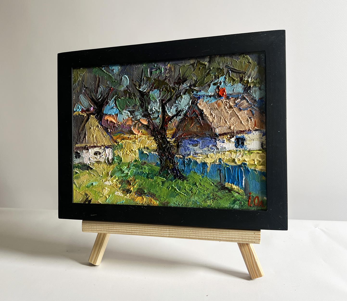 Oil painting Country summer morning by Oleksiy Ivanyuk rustic village scene