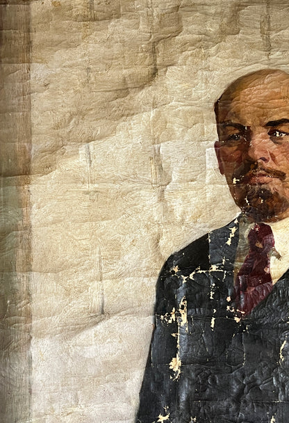 Oil painting Lenin with a newspaper Nikolai Khrustalenko