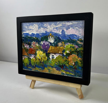 Oil painting Gentle breath of the morning wind by Oksana Ivanyuk in black frame