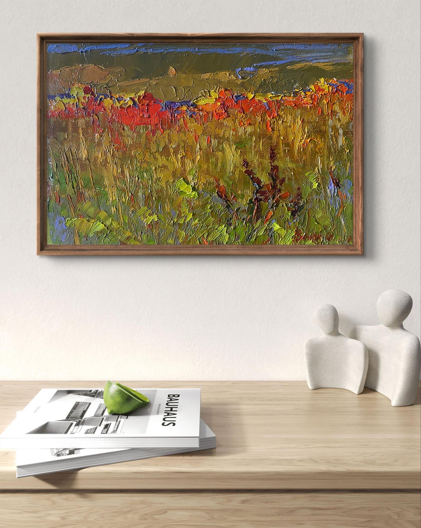 Oil painting Step to the Horizon by Oleksiy Ivanyuk vibrant flowers field