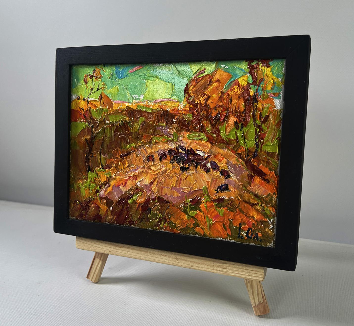 Oil painting Sunny day when nature shines in beauty by Oleksiy Ivanyuk in black frame