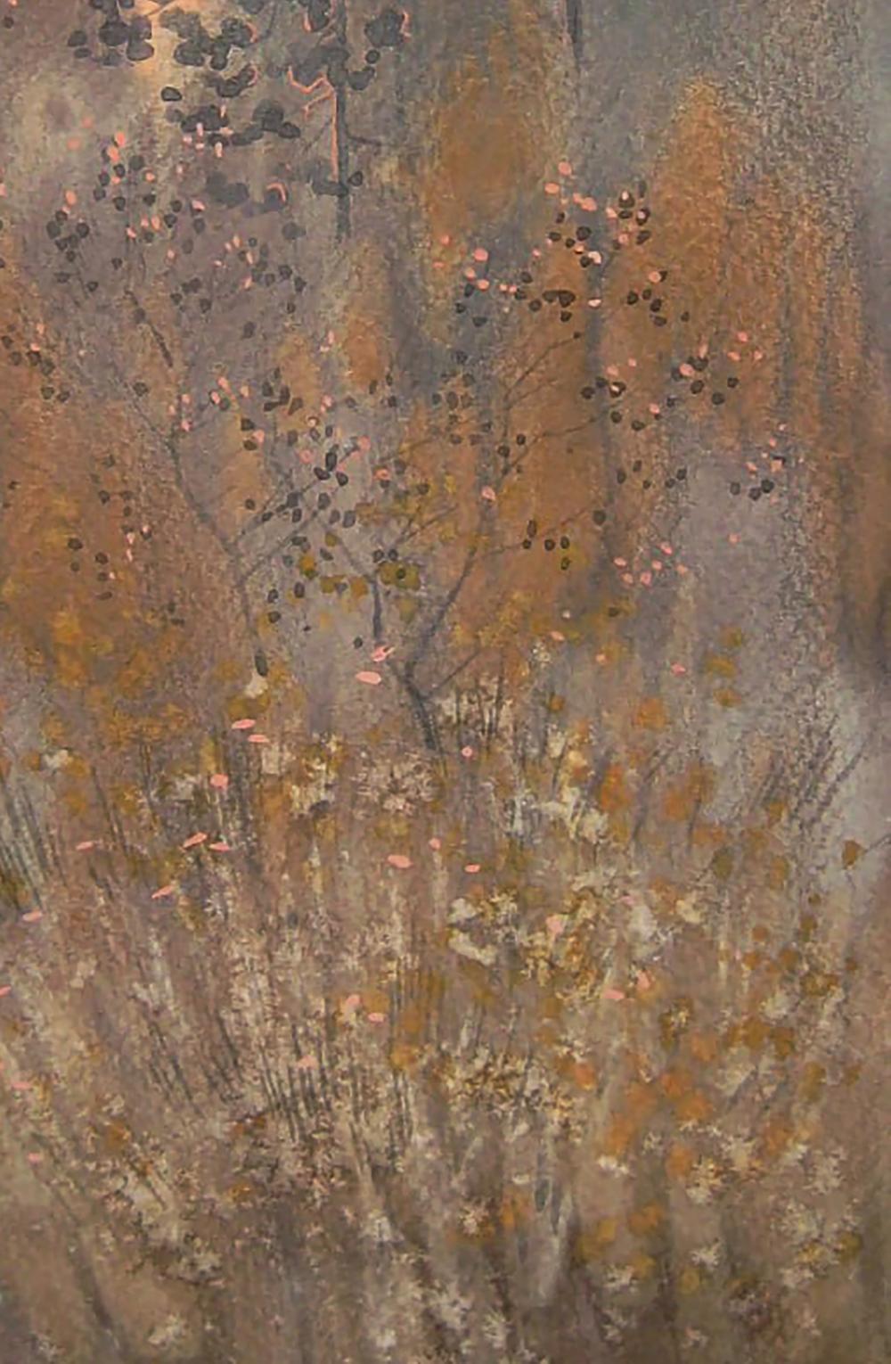 Watercolor painting Autumn twilight in the forest by Valery Savenets