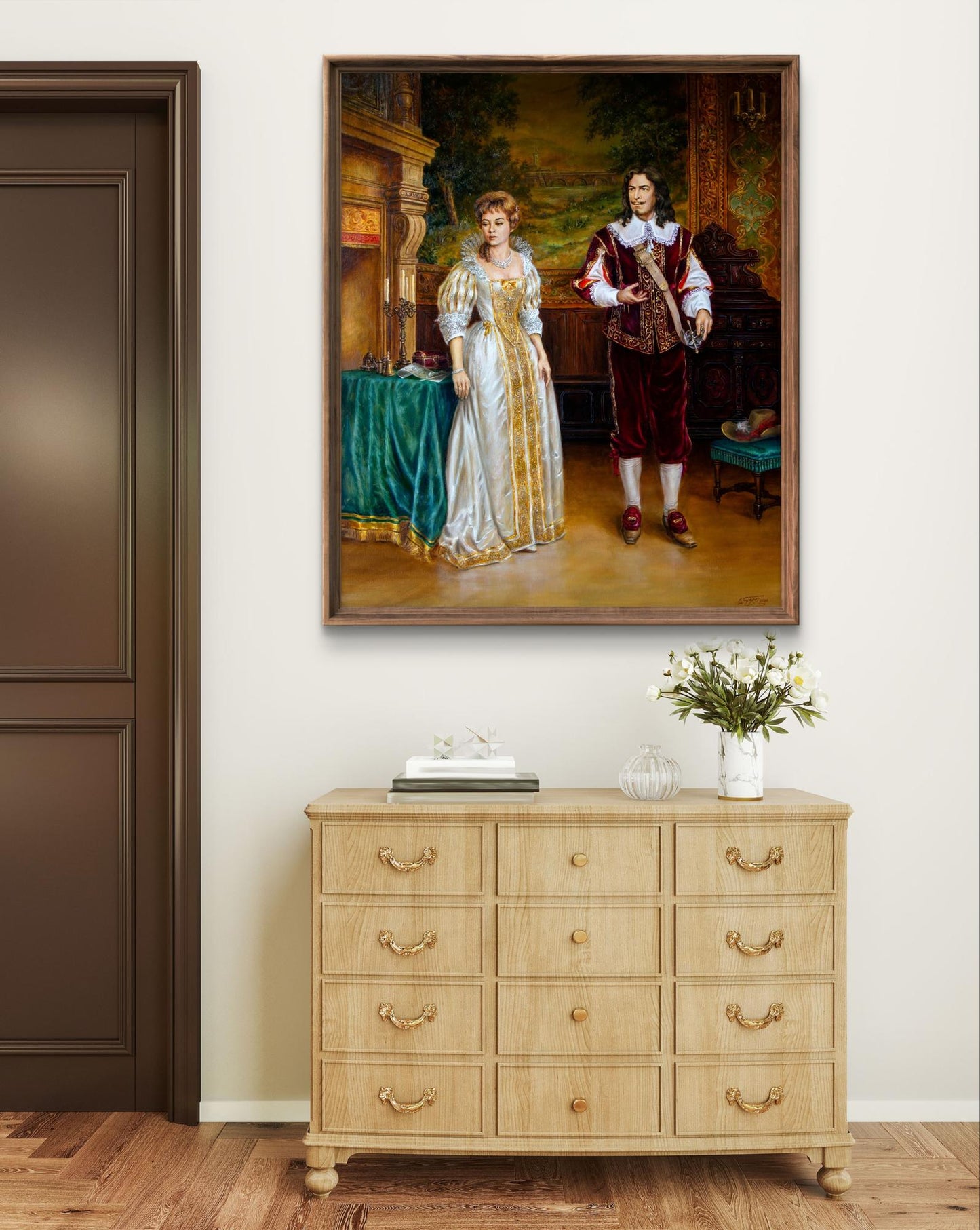 Framed Oil painting And dont forget the pendants Valeriy Bulat portrait