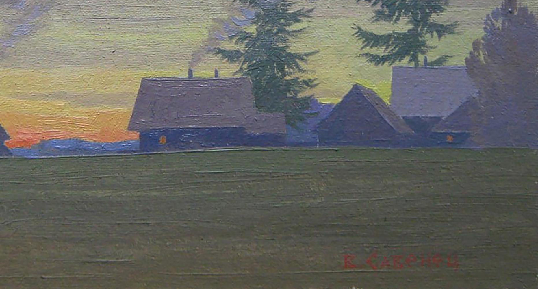 Oil painting Spring evening in the village by Valery Savenets