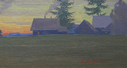 Oil painting Spring evening in the village by Valery Savenets
