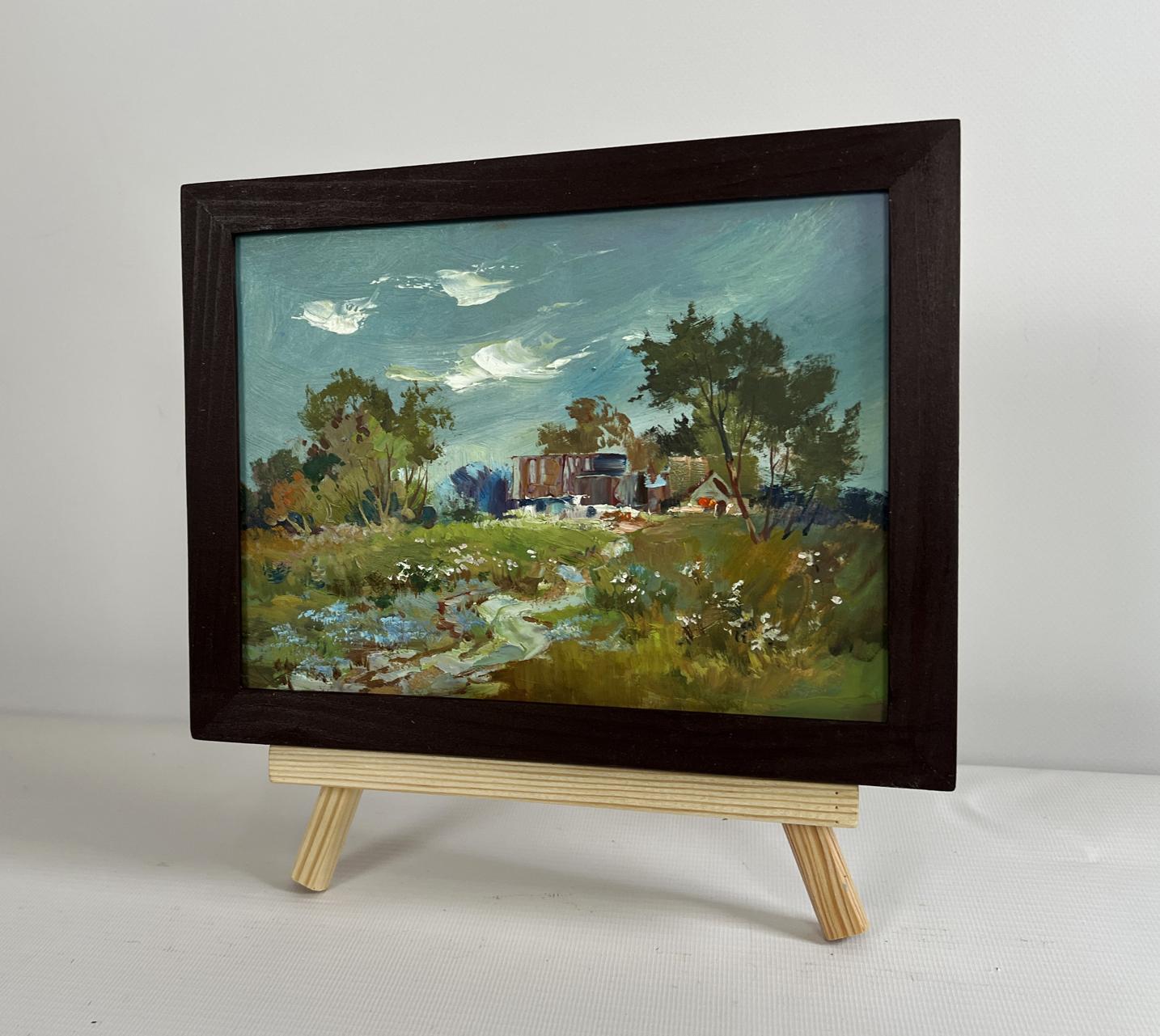 Oil painting of summer countryside tranquility by Yuriy Suprunchuk