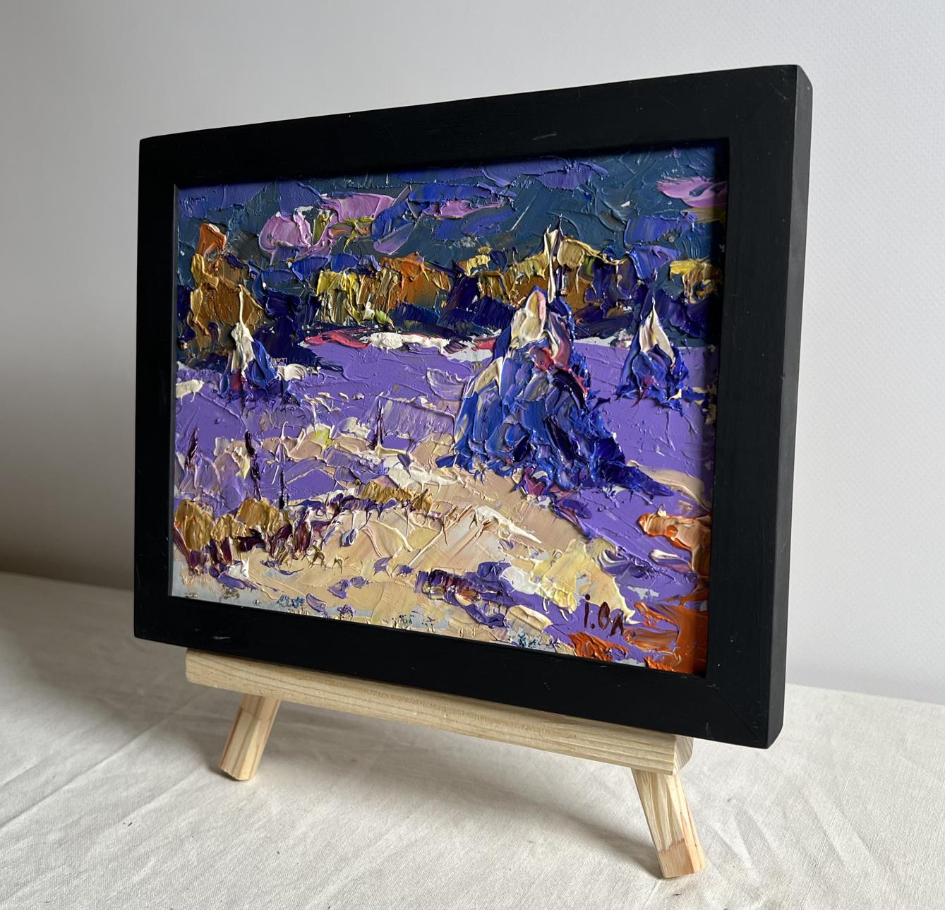 Oil painting Frosty Day by Oleksiy Ivanyuk in black frame