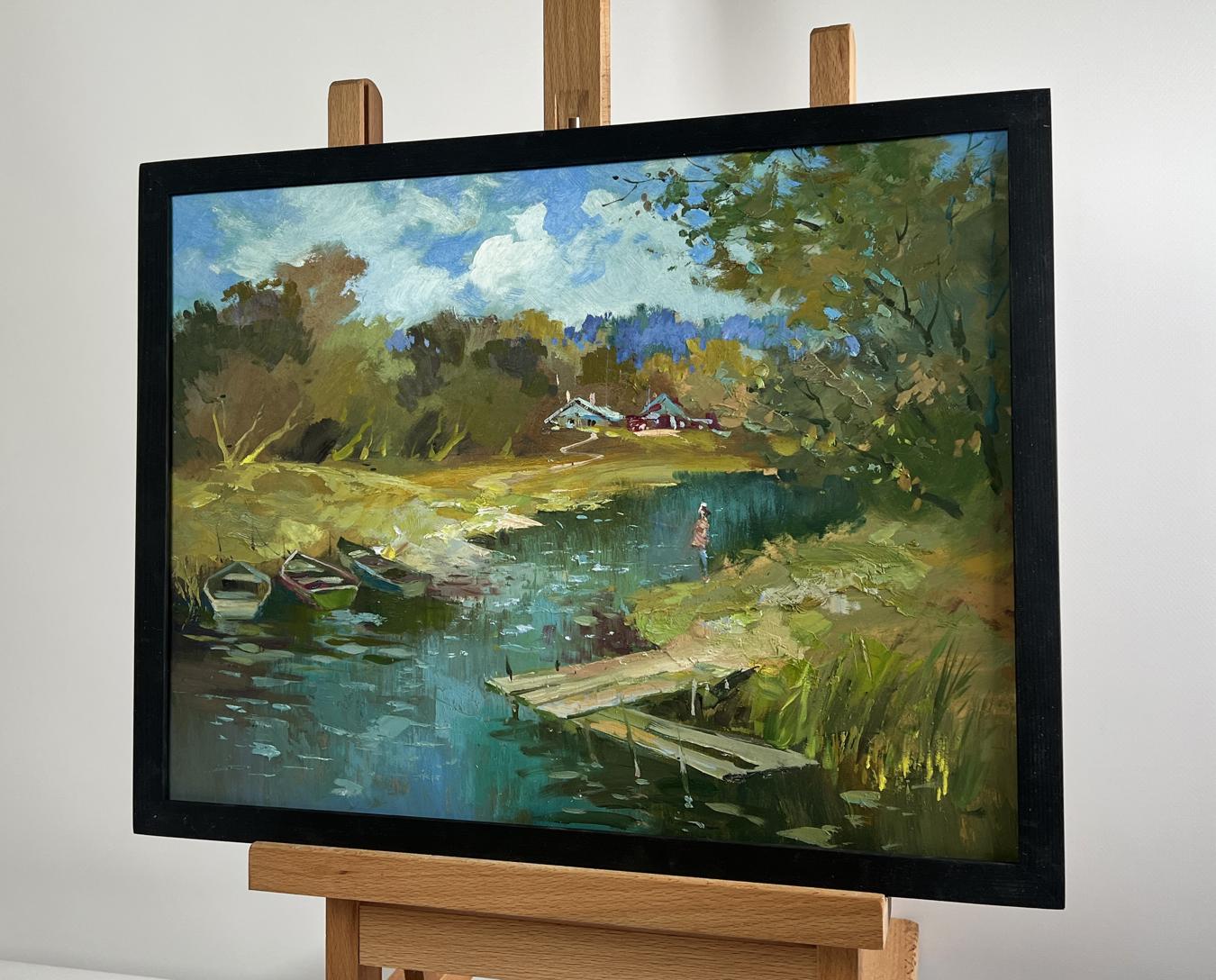 Framed oil painting Summer day in the outback by Yuriy Suprunchuk