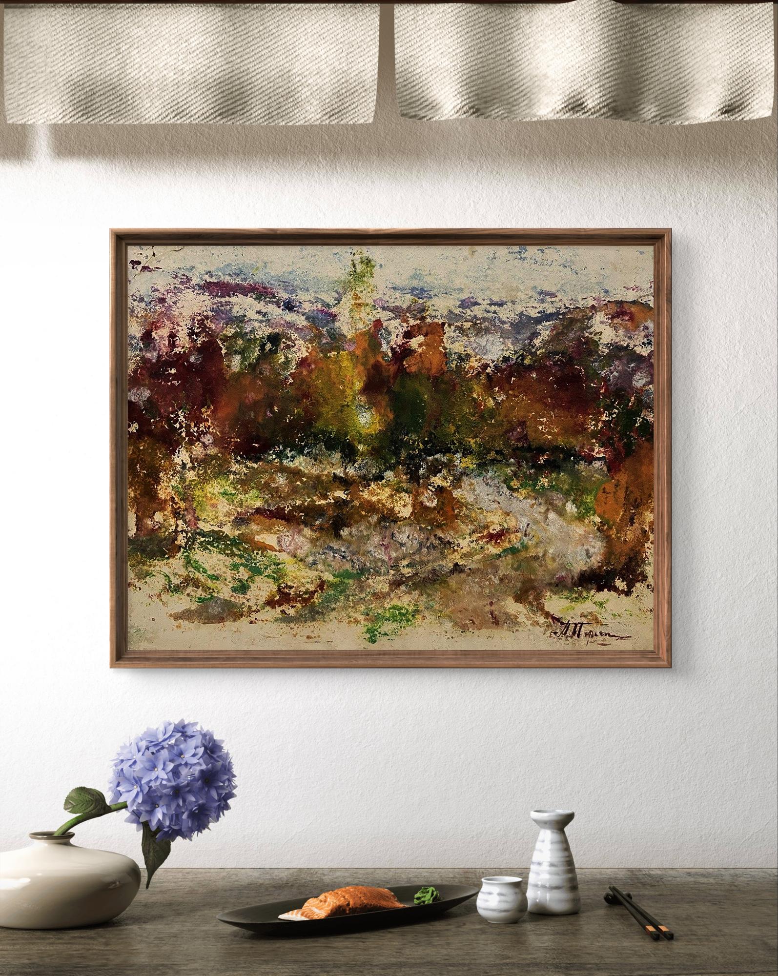 Oil painting Heart of Nature by Pavlo Miroshnychenko in wooden frame