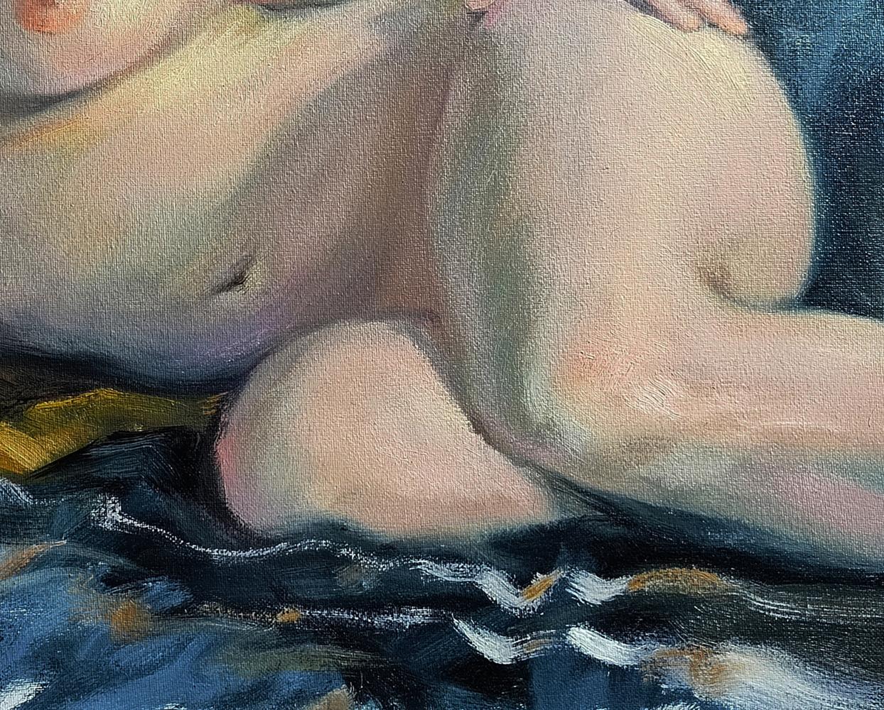 Impressionistic figure oil painting I see you in my dreams by Oksana Osnach