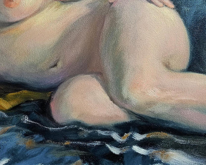 Impressionistic figure oil painting I see you in my dreams by Oksana Osnach