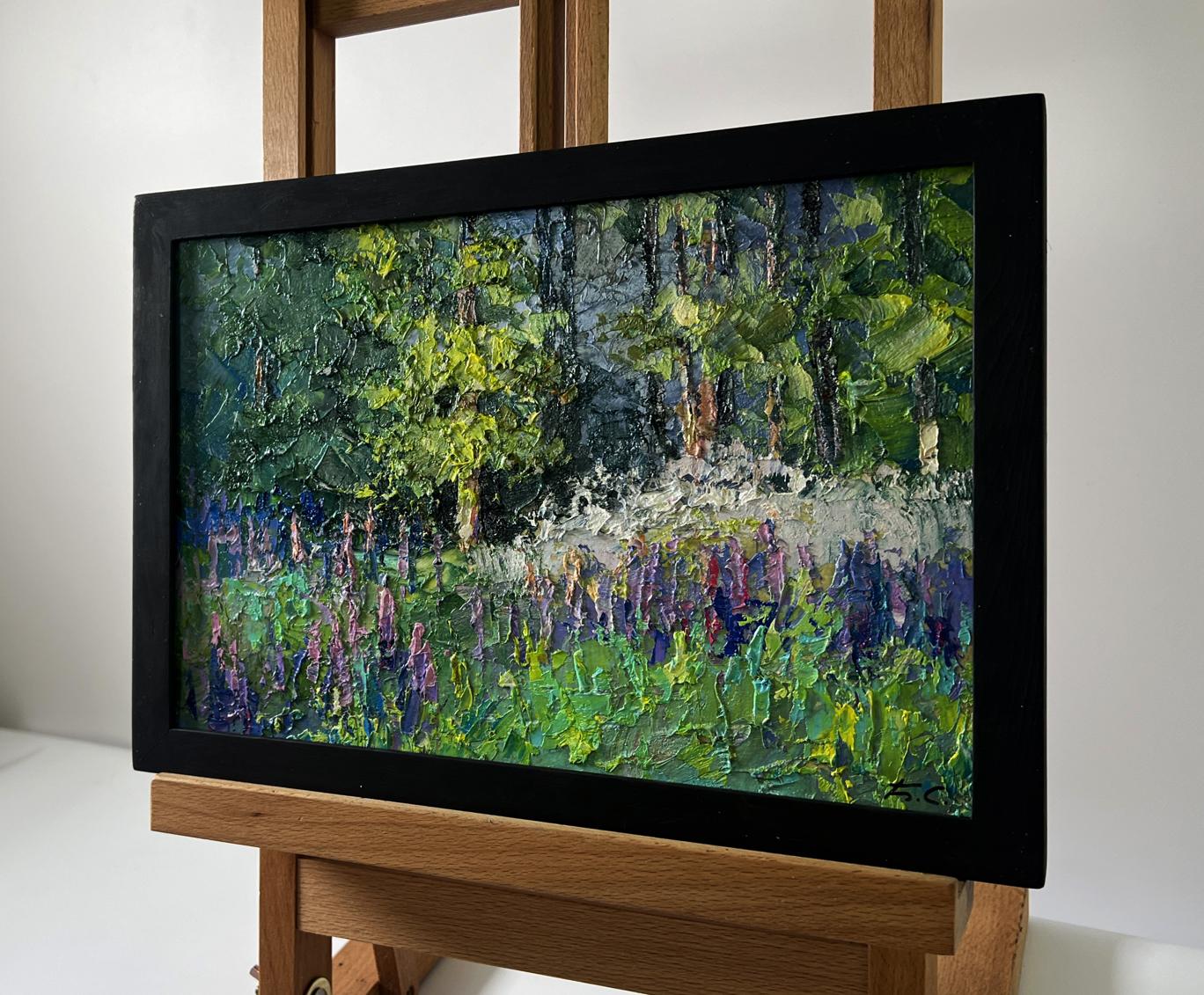 Framed impressionist oil painting The scent of summer forest by Boris Serdyuk