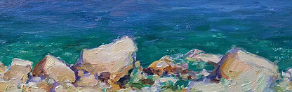 Oil painting of South Coast sea rocks by Leonid Pavlenko