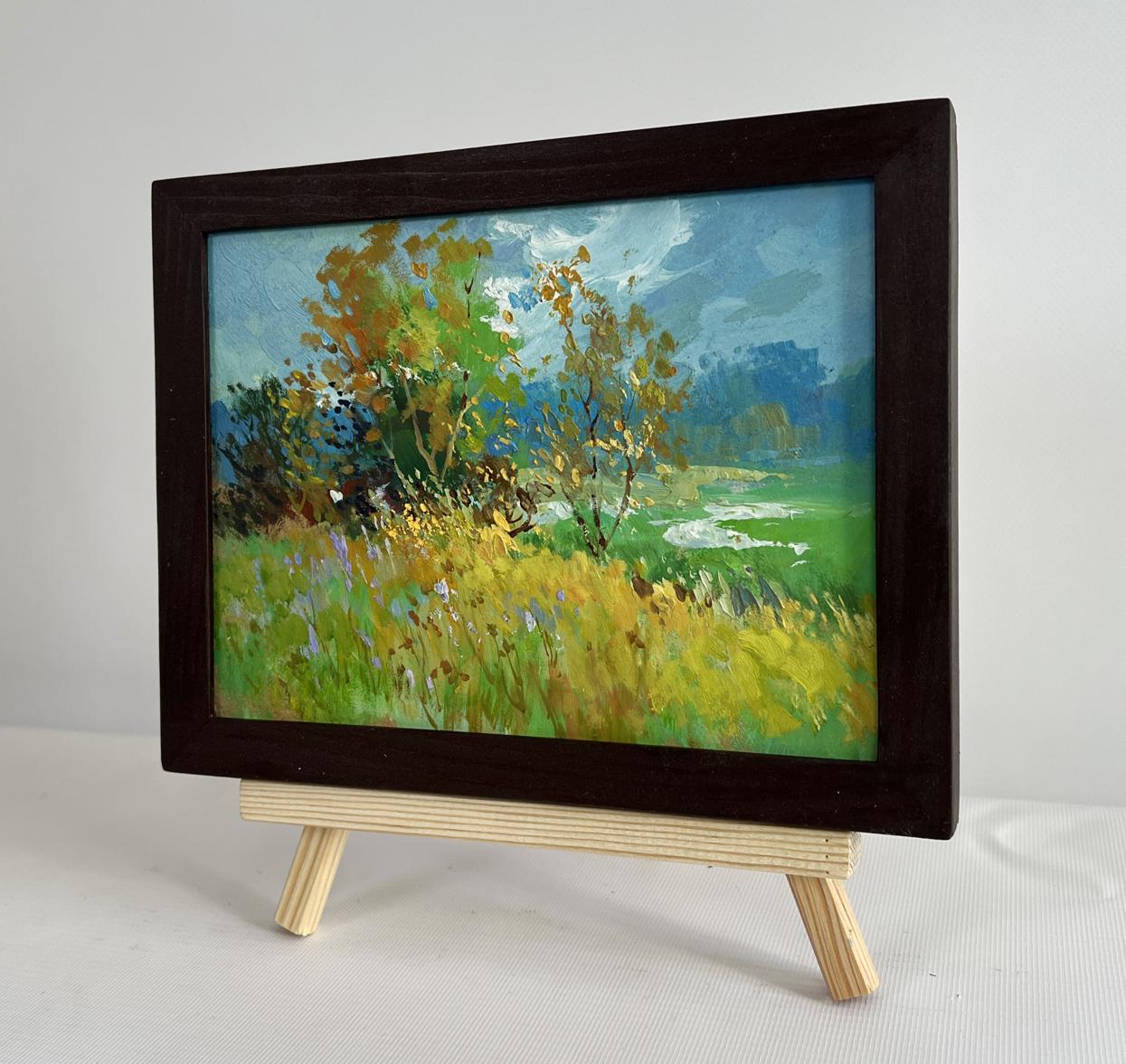 Framed oil painting of autumn landscape by Yuriy Suprunchuk