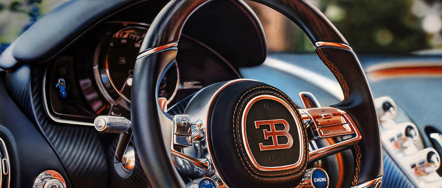Acrylic painting Bugatti Chiron Johannes Wessmark