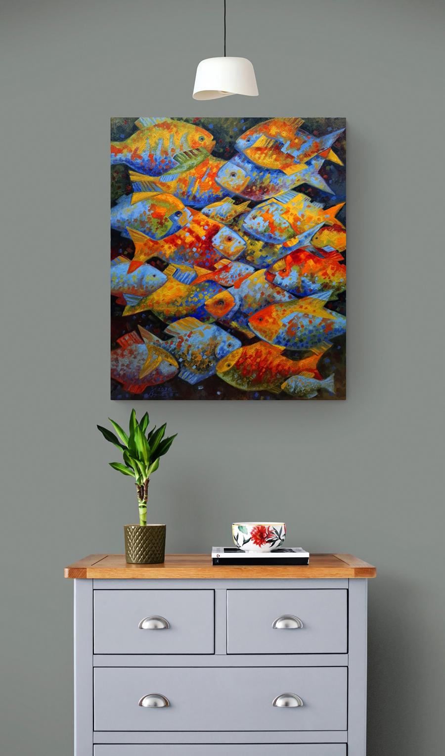 Oil painting Fish puzzles Sergey Voichenko