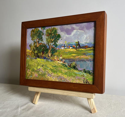 Oil painting On summer vacation Oleksiy Ivanyuk pastoral scene