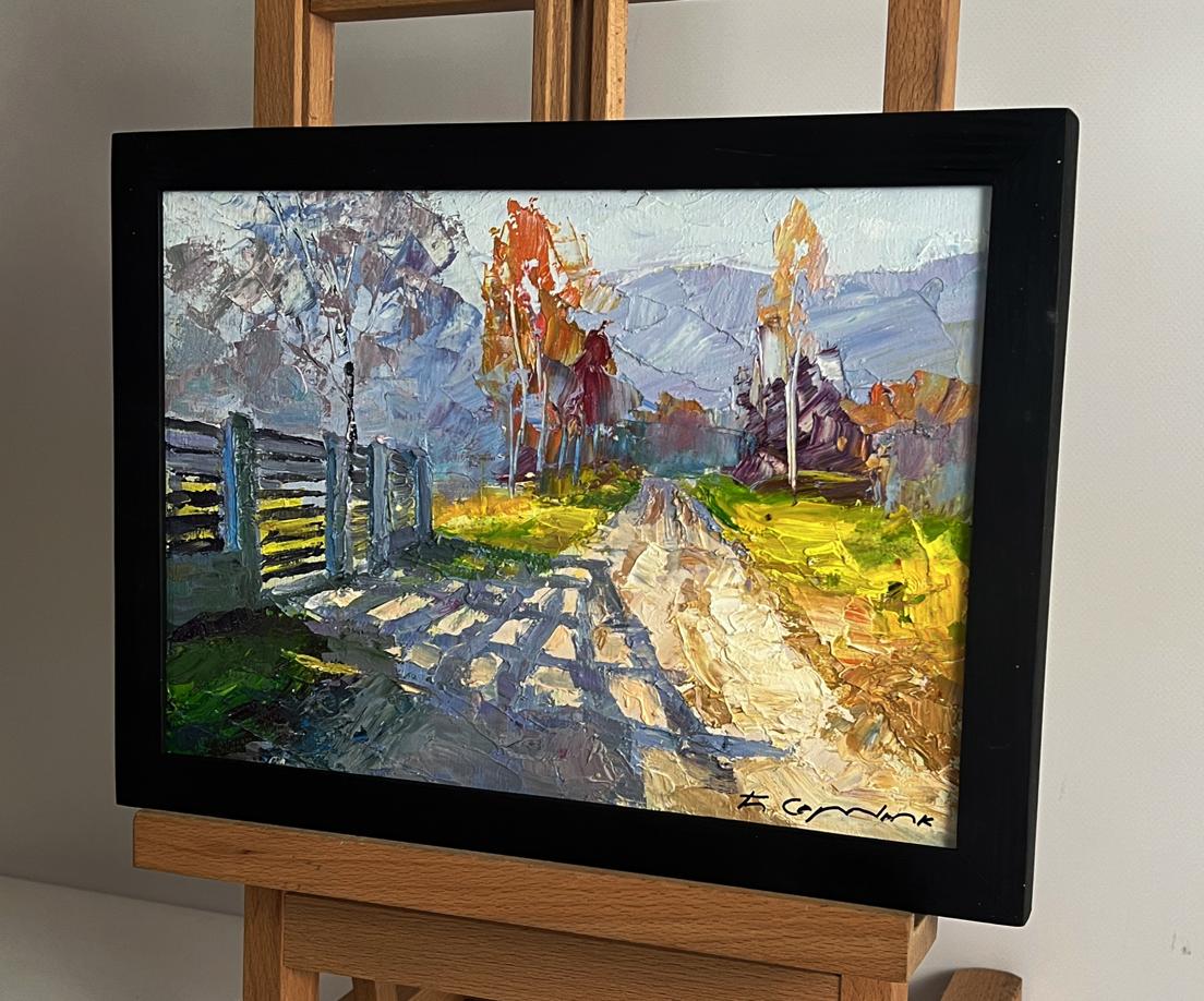 Oil painting Cold autumn wind by Boris Serdyuk in black frame