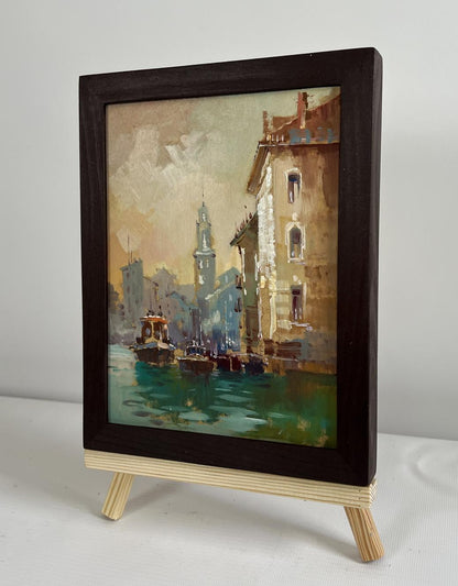Oil painting Venice sunset by Yuriy Suprunchuk on light easel