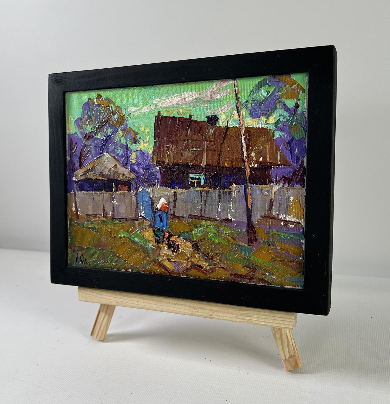 Oil painting The sky at dusk by Oleksiy Ivanyuk in black frame