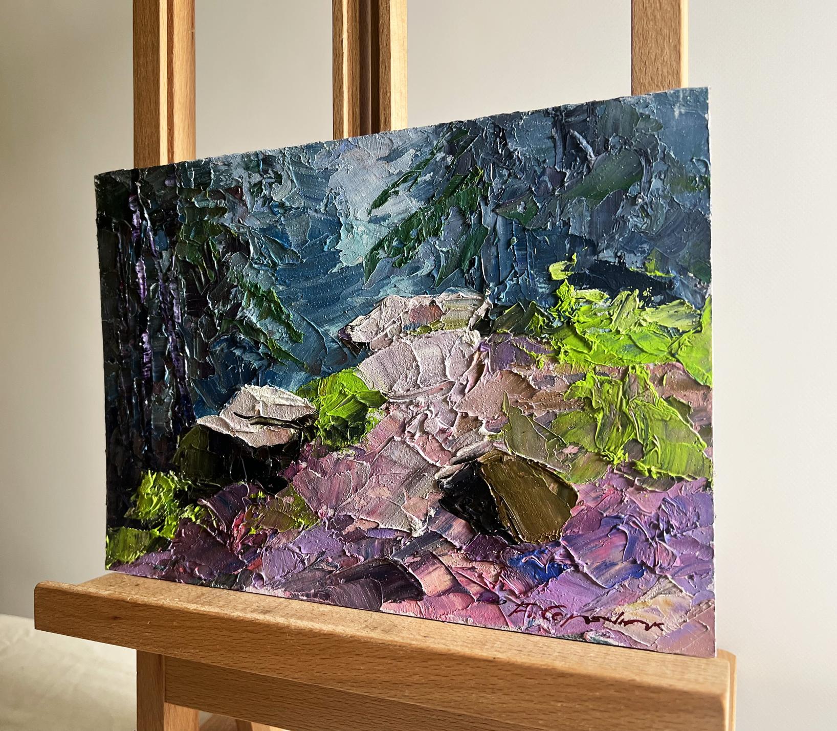 Oil painting Path in the forest by Boris Serdyuk on wooden easel