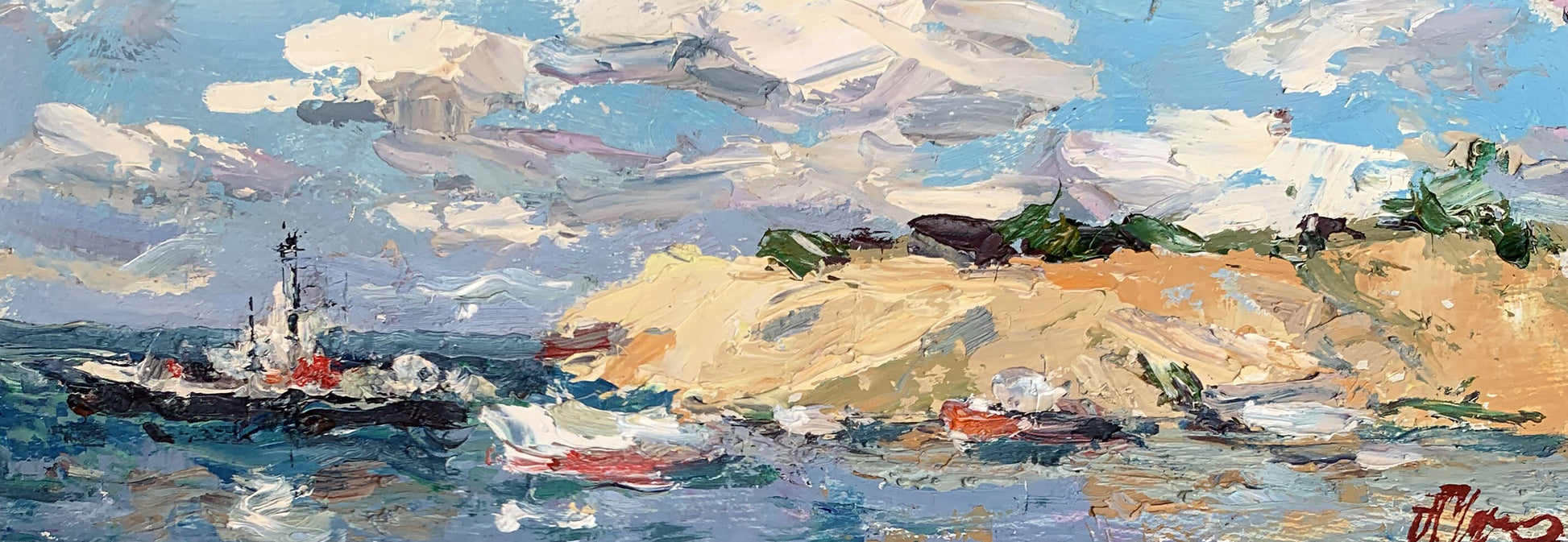 Vibrant impressionist coastal painting by Alexander Cherednichenko, wholesale fine art
