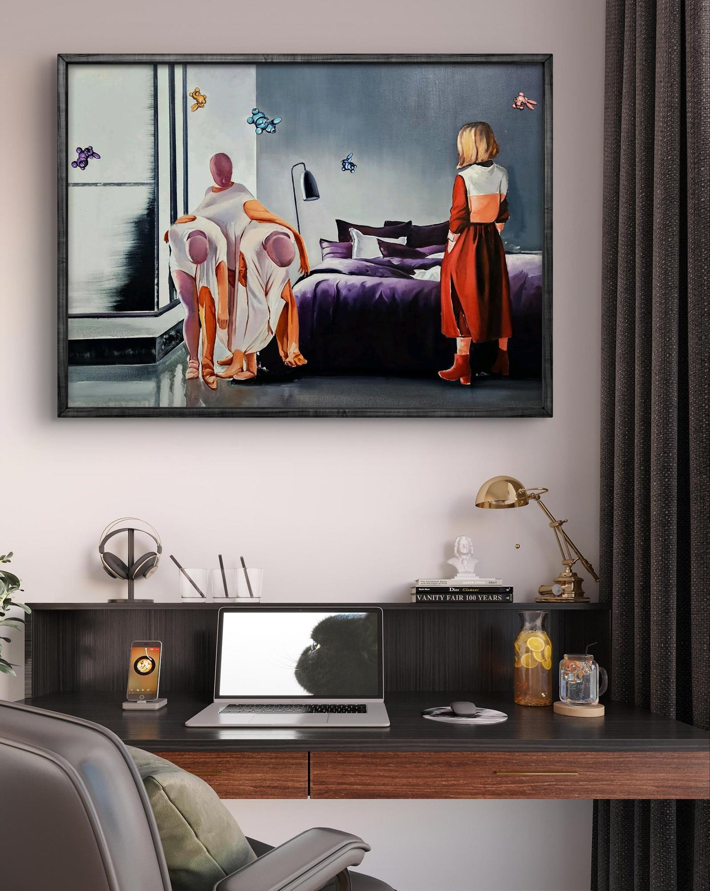 Oil painting The hostess came home by Igor Konovalov, surreal robed figures
