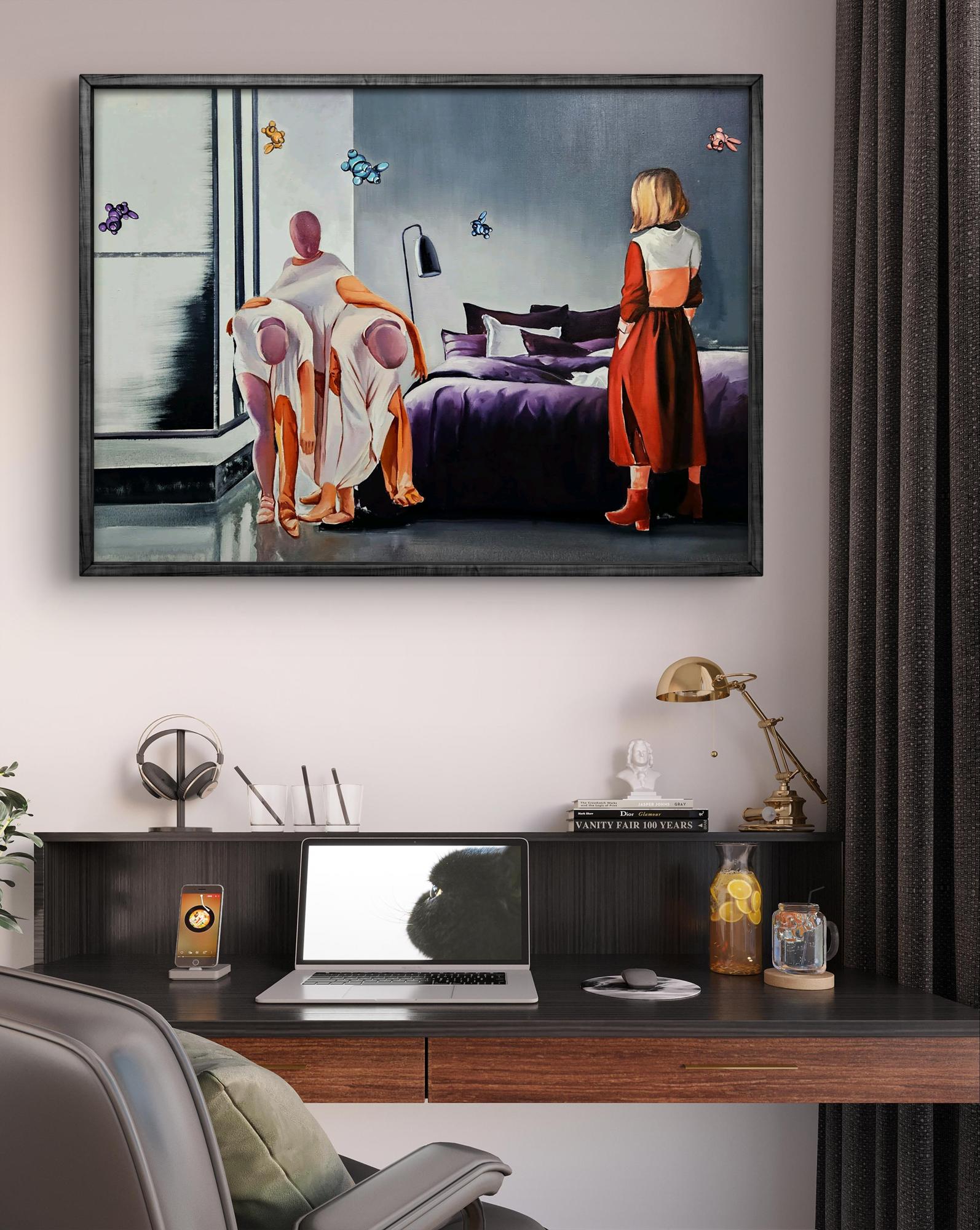 Oil painting The hostess came home by Igor Konovalov, surreal robed figures