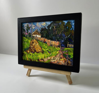 Oil painting The road home by Oleksiy Ivanyuk in black frame