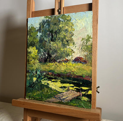 Oil painting Enjoying the Silence by Boris Serdyuk, vibrant impressionist landscape