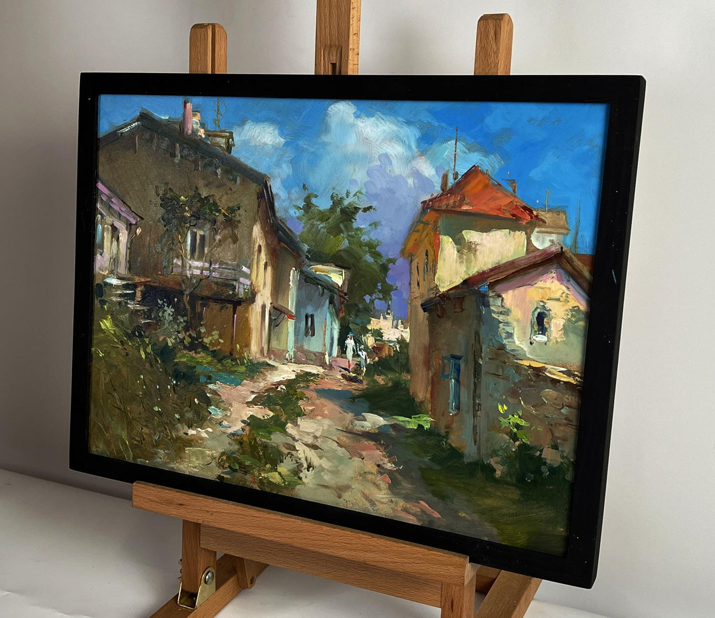 Oil painting Road along the city street by Yuriy Suprunchuk