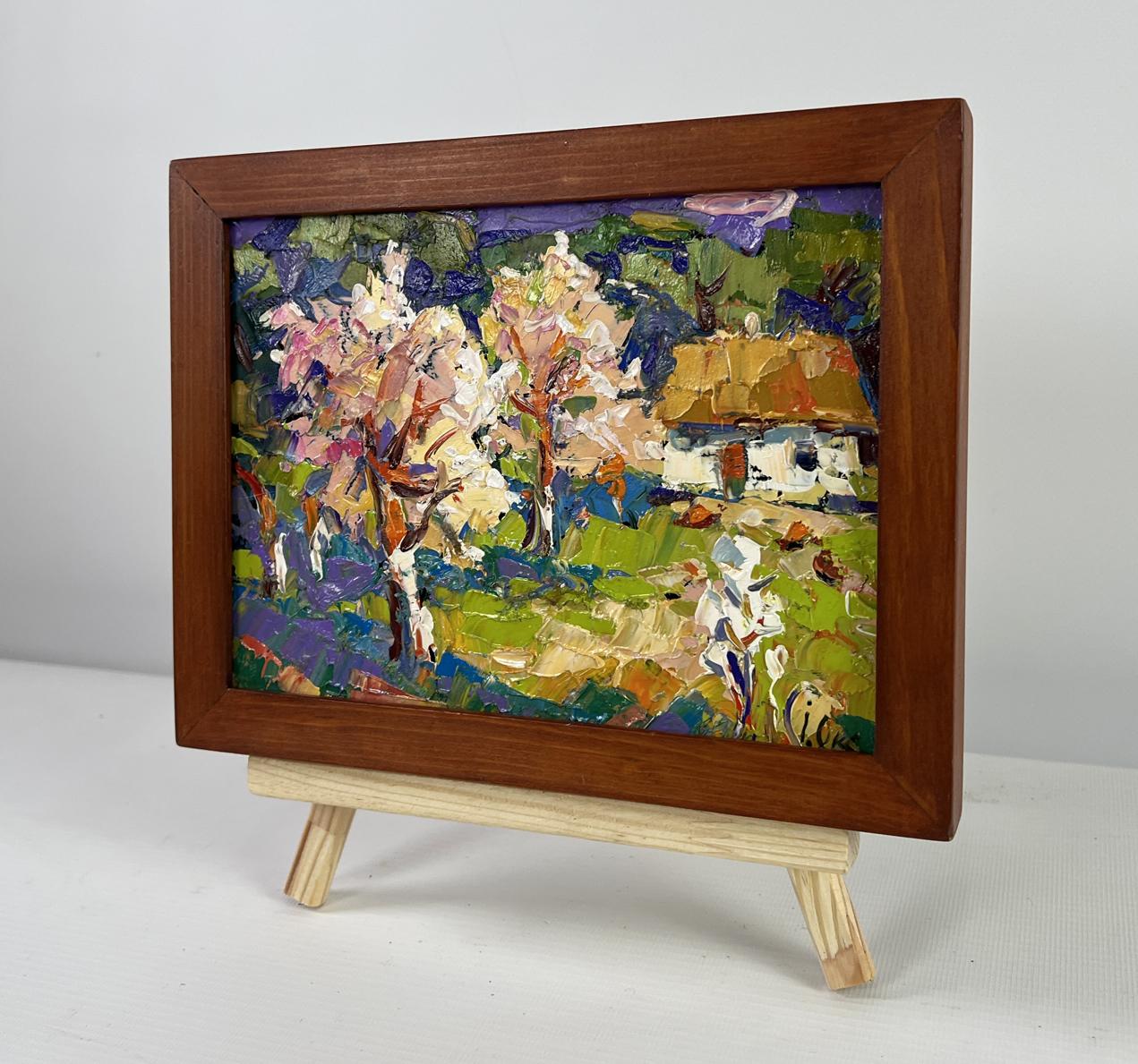 Oil painting Ray of spring morning by Oksana Ivanyuk in wooden frame