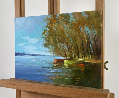 Vibrant impressionist oil painting Between Water and Trees by Yuriy Suprunchuk