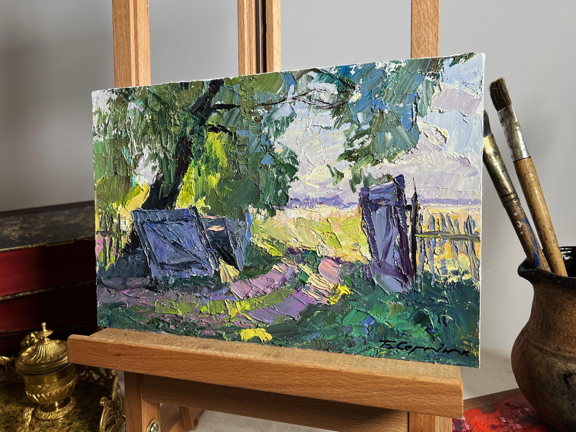Vibrant impressionist oil painting The beginning of a summer day by Boris Serdyuk