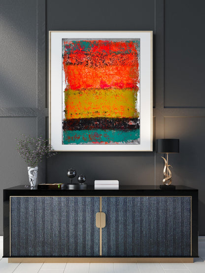Framed abstract acrylic painting A treat for my eyes by Olga Melezhik