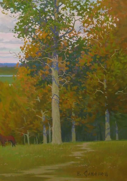 Oil painting of autumn tree by Valery Savenets